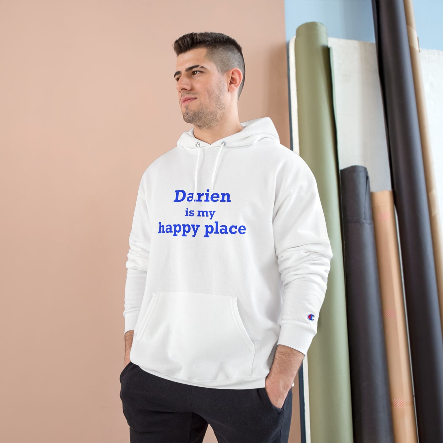 Darien Is My Happy Place Champion Hoodie