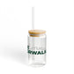 Love South Norwalk Glass Can with Straw and Lid, 16oz