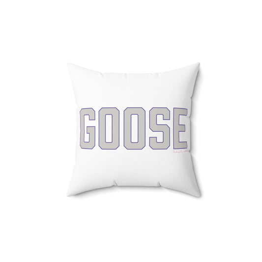 Goose Zip Code Gray & Purple Spun Polyester Square Pillow