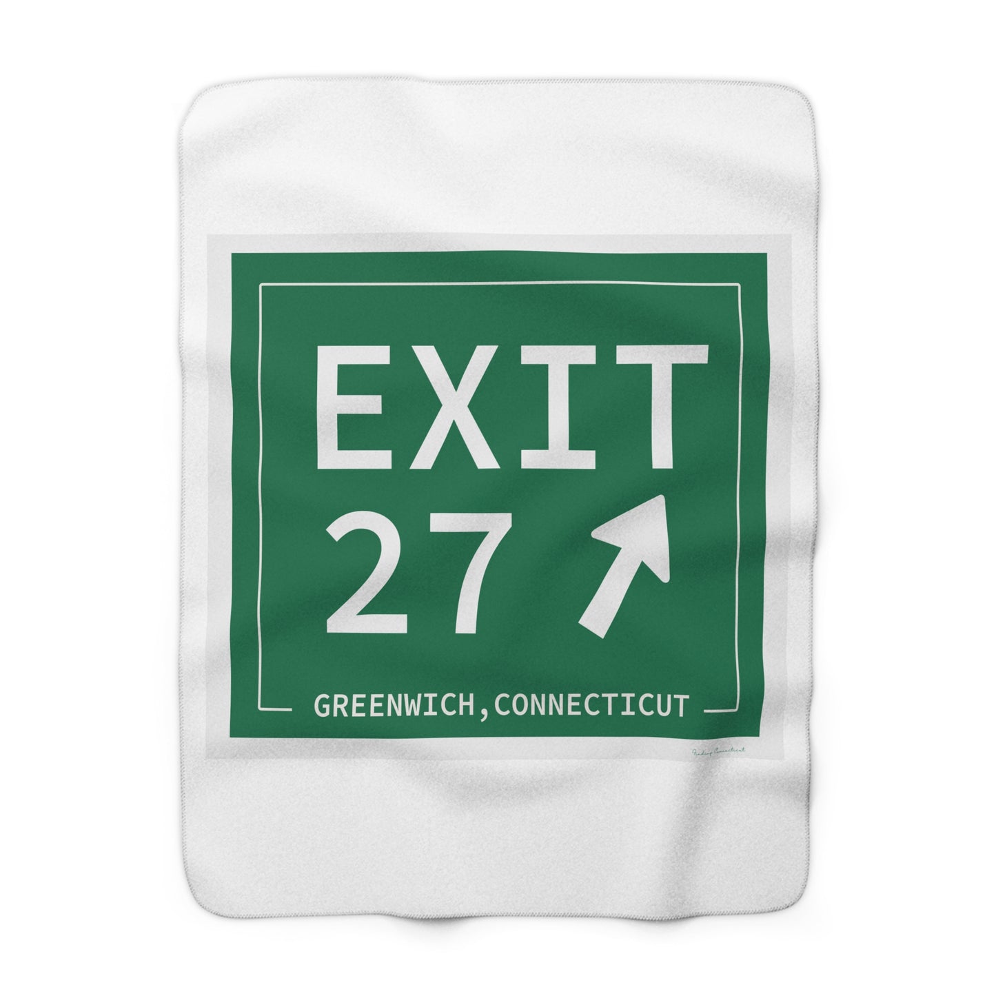 Vintage Exit 27 Merritt Parkway Sign Sherpa Fleece Blanket