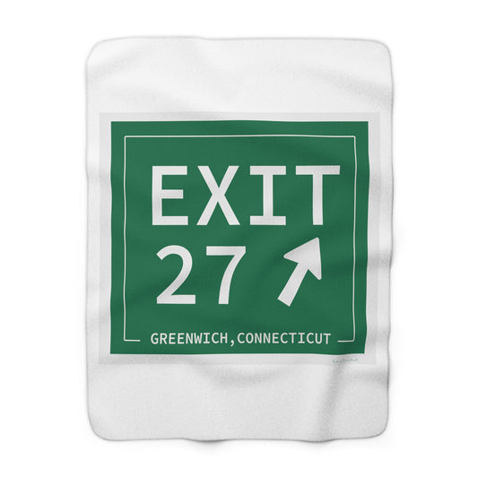 Vintage Exit 27 Merritt Parkway Sign Sherpa Fleece Blanket