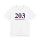203 Strawberry Hill Red, White & Blue Unisex Jersey Short Sleeve T-Shirt