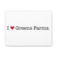 I Heart Greens Farms. Matte Canvas, Stretched, 1.25"