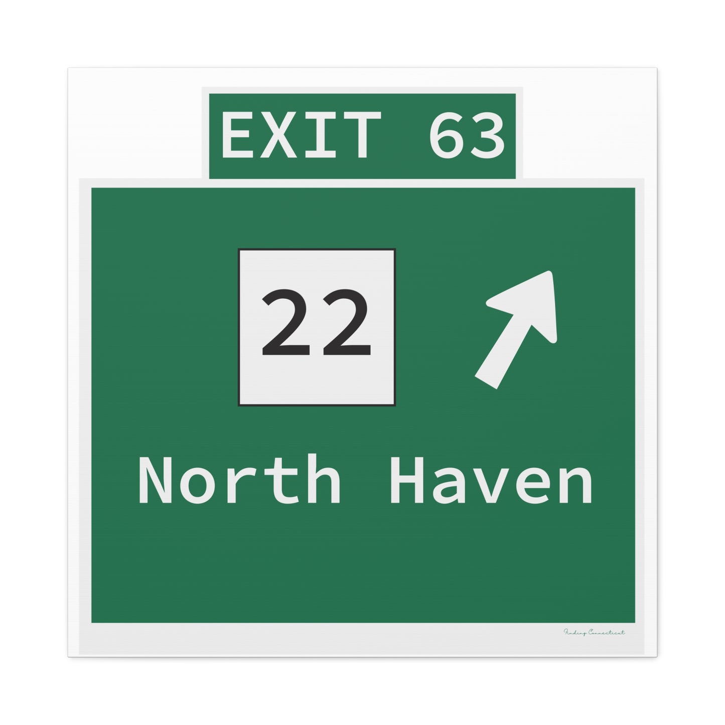 Vintage WCP Exit 63 Sign Matte Canvas, Stretched, 1.25"