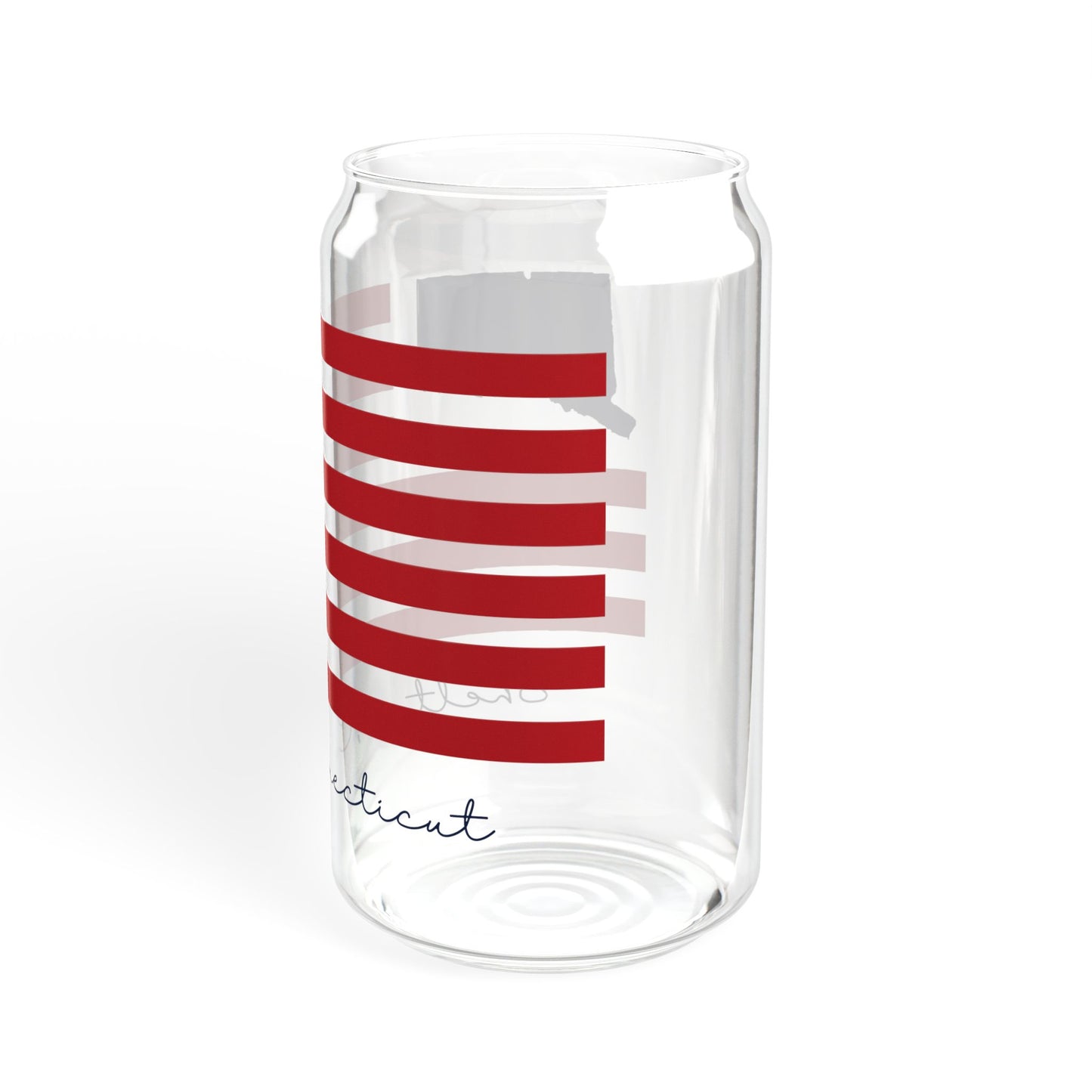 Shelton Connecticut Flag Sipper Glass, 16oz