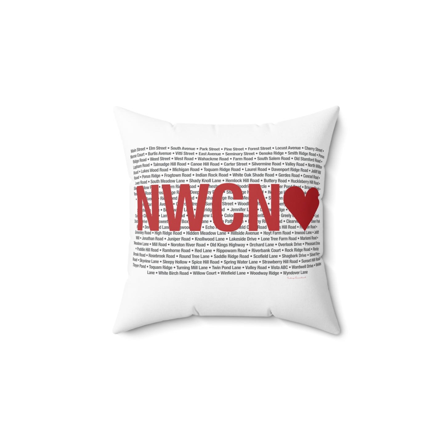 New Canaan Love Spun Polyester Square Pillow