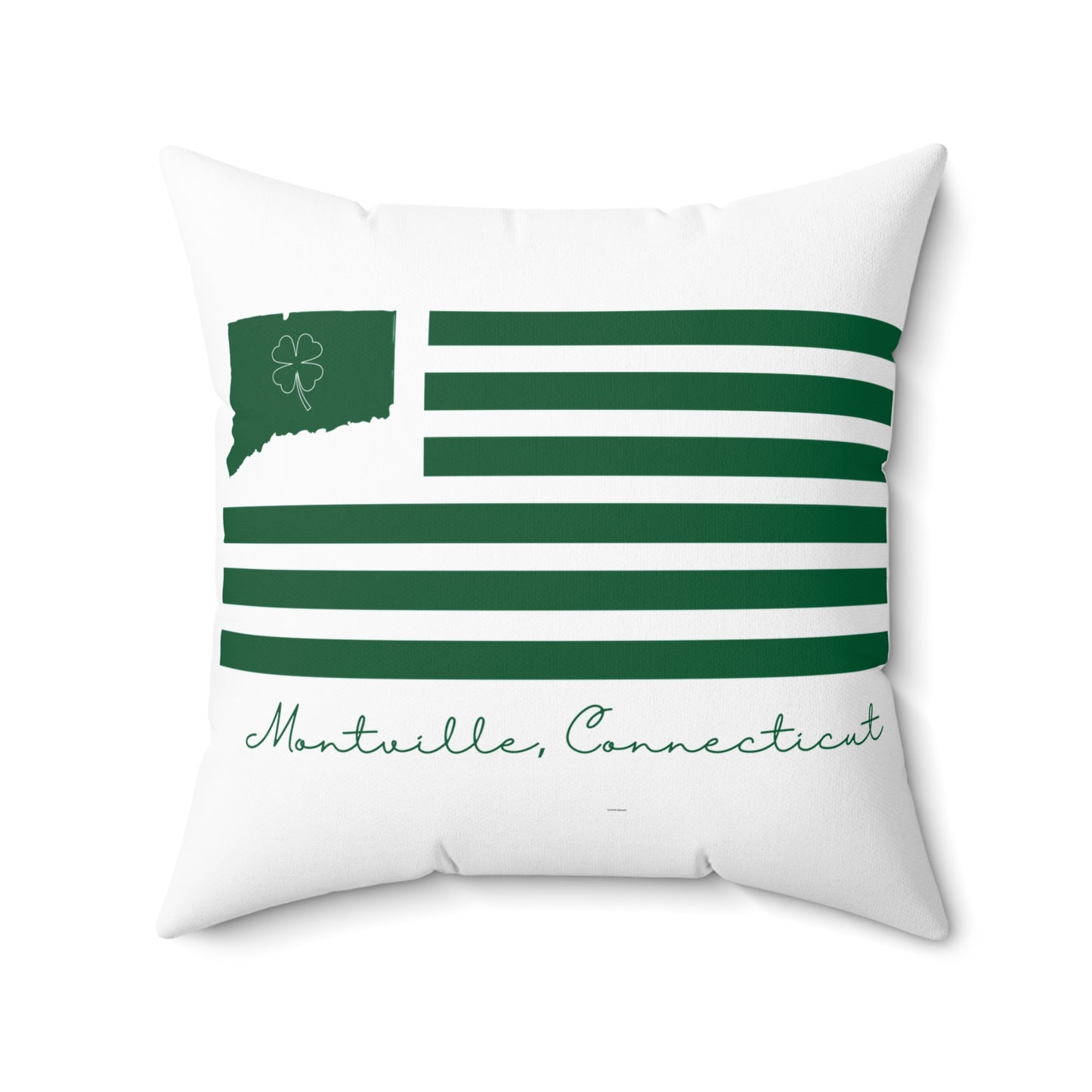 Montville Connecticut St. Patrick’s Day Flag Spun Polyester Square Pillow