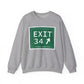 Vintage Exit 34 Merritt Parkway Sign Unisex Heavy Blend™ Crewneck Sweatshirt
