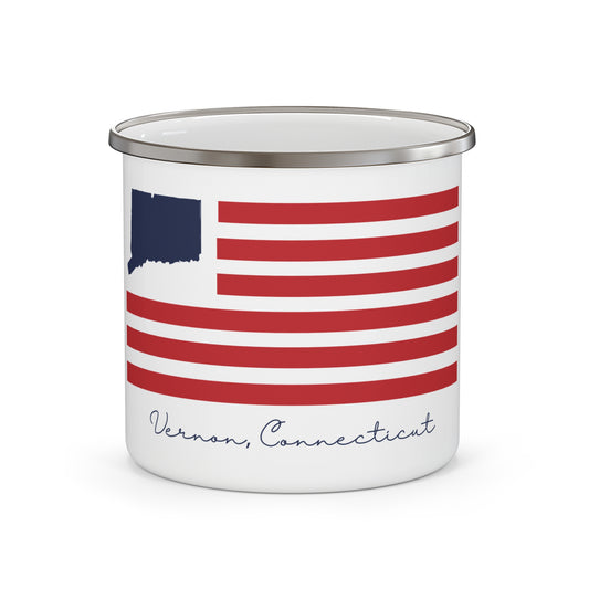 Vernon Connecticut Flag Enamel Camping Mug