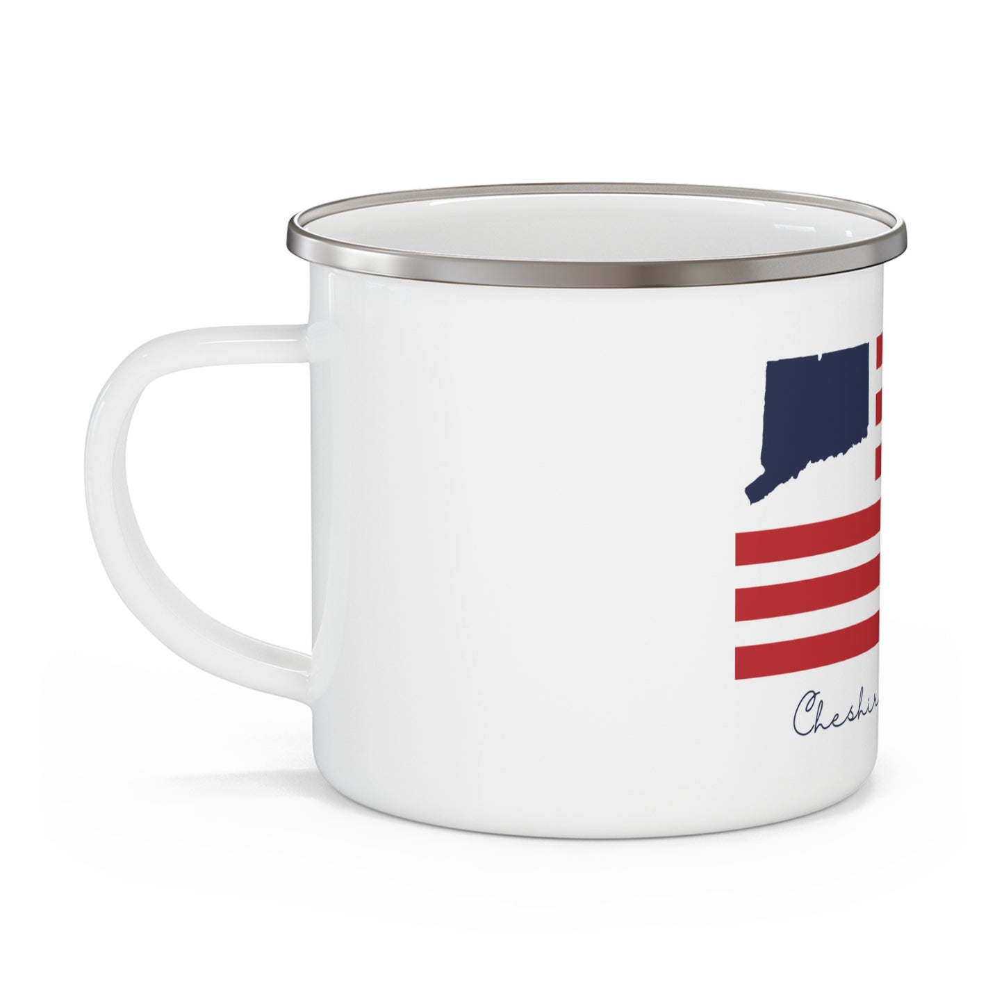 Cheshire Connecticut Flag Enamel Camping Mug