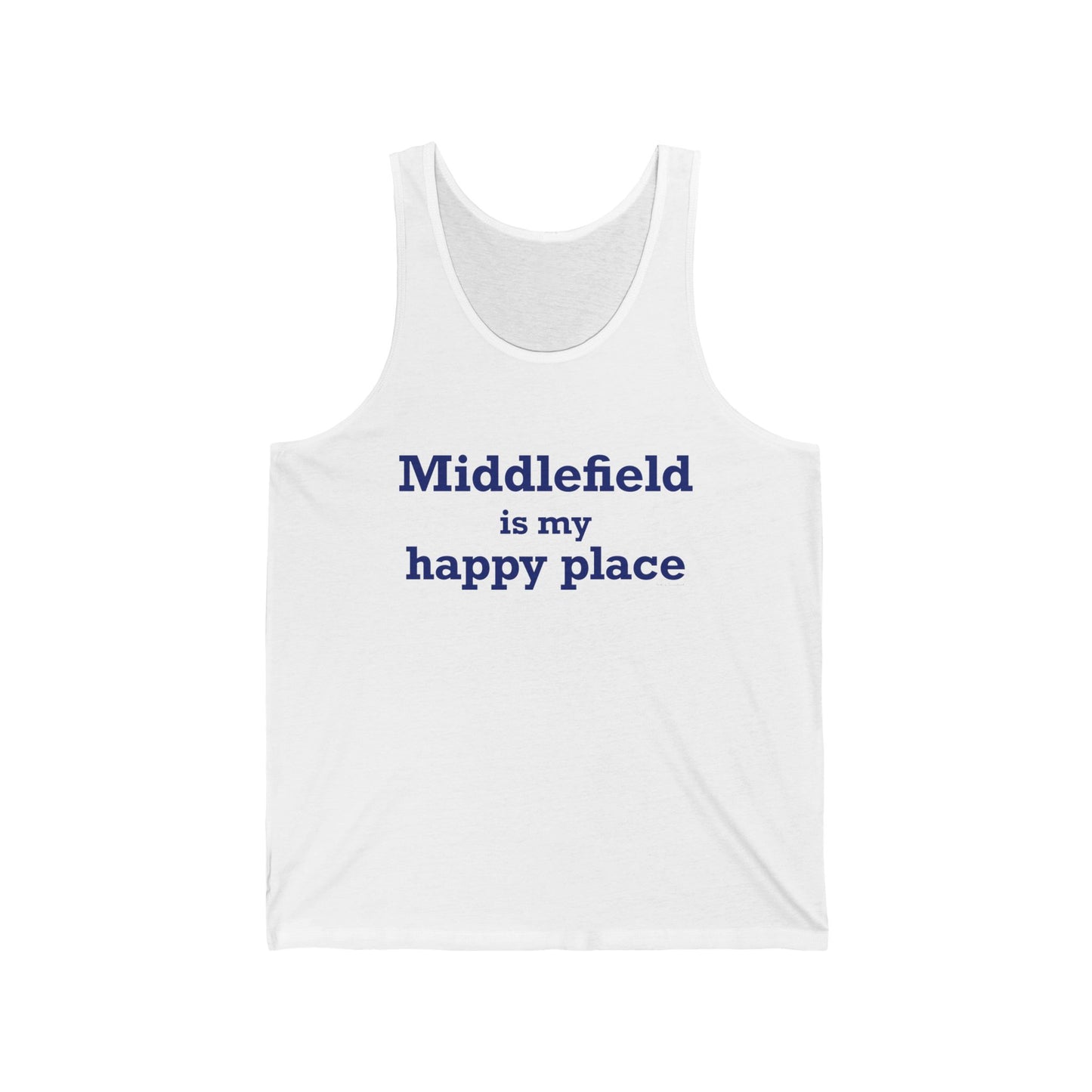 Middlefield is My Happy Place Unisex Jersey Tank Top