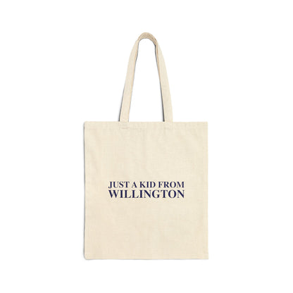 Just a kid from Willington Cotton Canvas Tote Bag