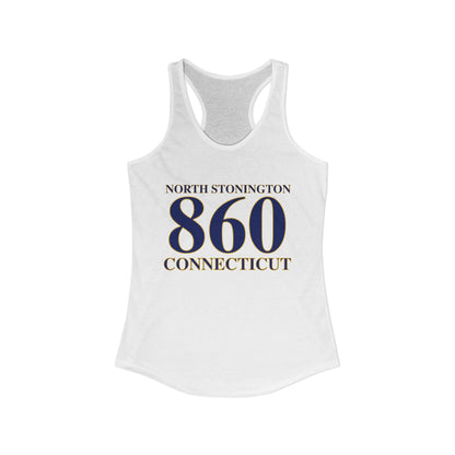North Stonington 860 Connecticut  Women's Ideal Racerback Tank Top