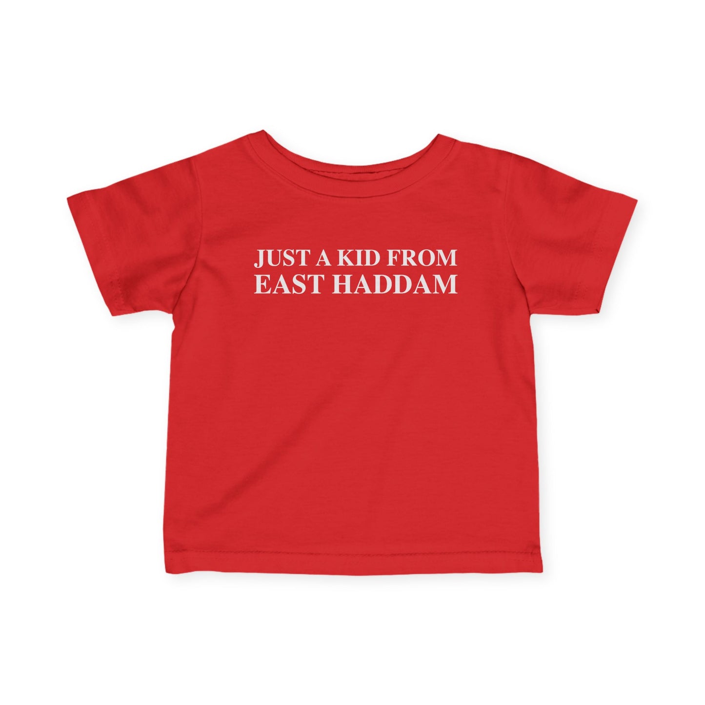 Just a kid from East Haddam Infant Fine Jersey T-Shirt