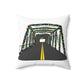 Saugatuck Bridge Lights Spun Polyester Square Pillow