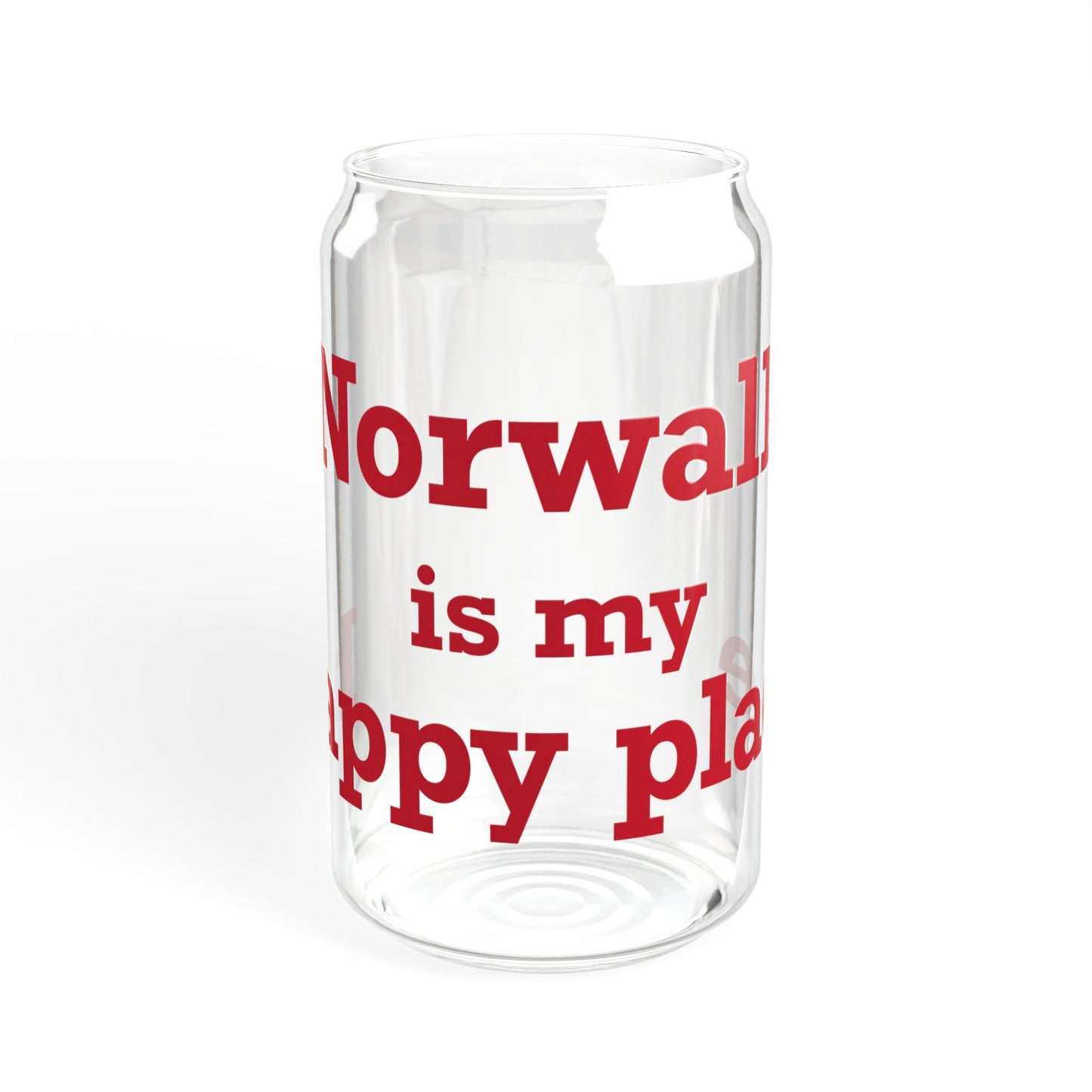 Norwalk is my Happy Place Sipper Glass, 16oz