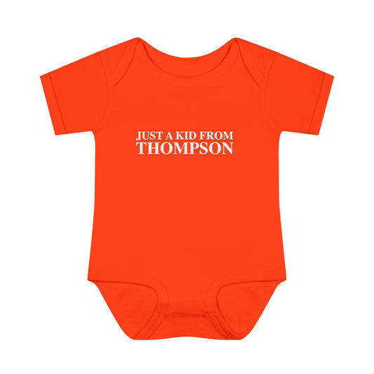Just a kid from Thompson Infant Baby Rib Bodysuit