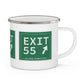 Vintage Exit 55 WCP Sign Enamel Camping Mug