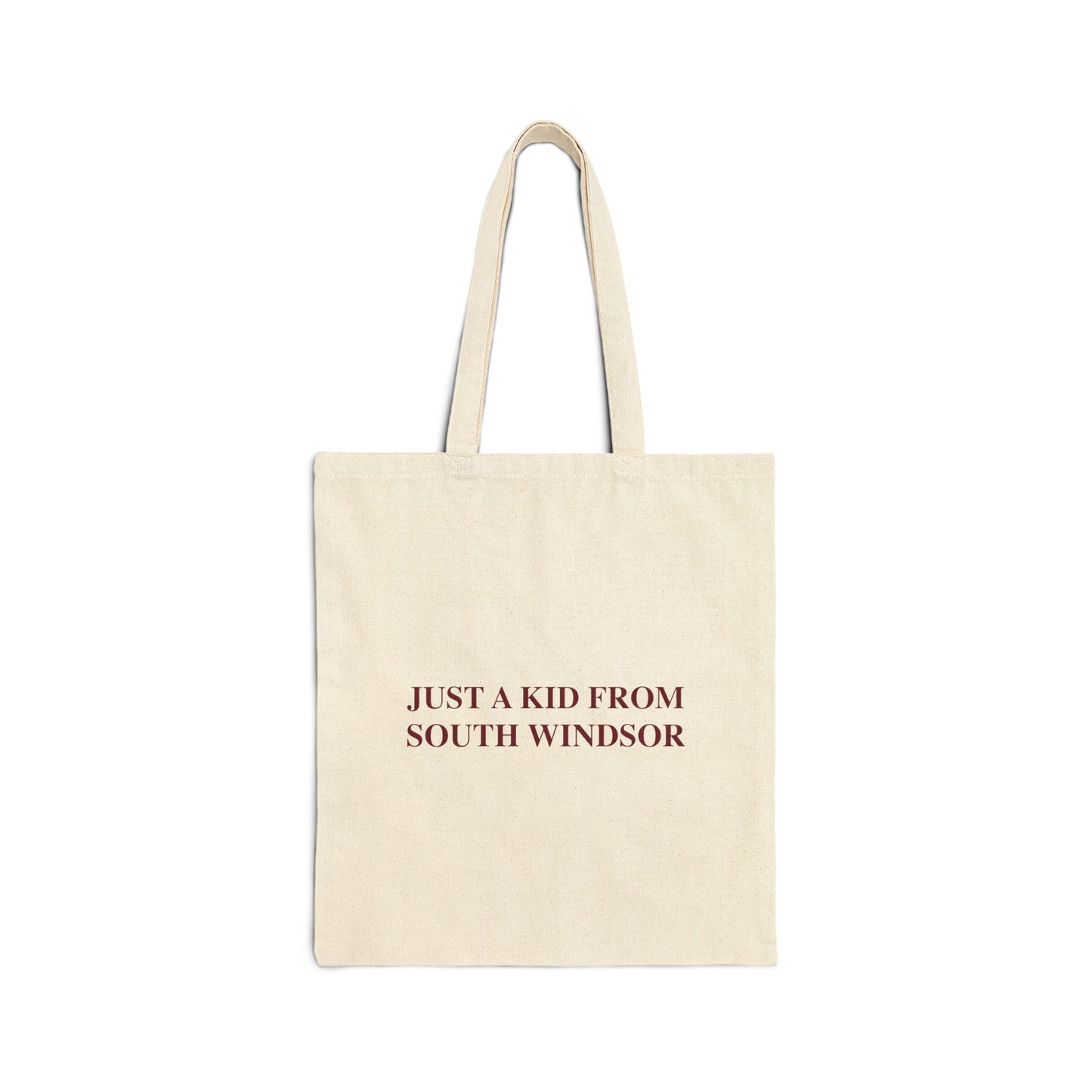 Just a kid from South Windsor Cotton Canvas Tote Bag
