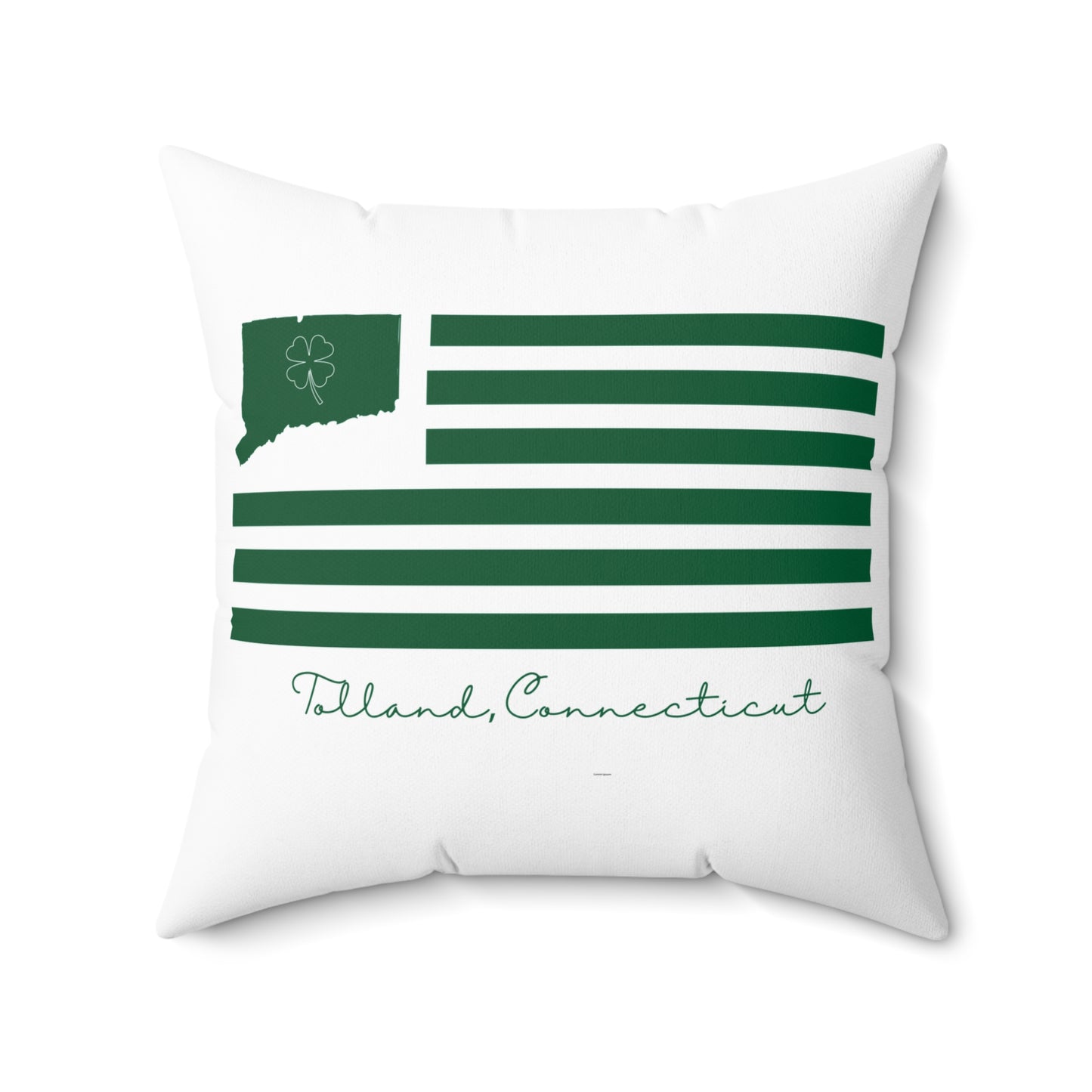 Tolland Connecticut St. Patrick’s Day Flag Spun Polyester Square Pillow