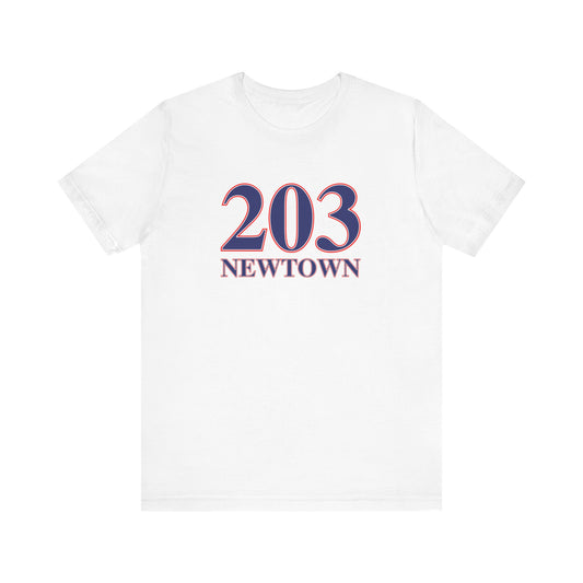 203 Newtown Red White & Blue  Unisex Jersey Short Sleeve T-Shirt
