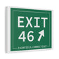 Vintage Exit 46 Merritt Parkway Sign Matte Canvas, Stretched, 1.25"
