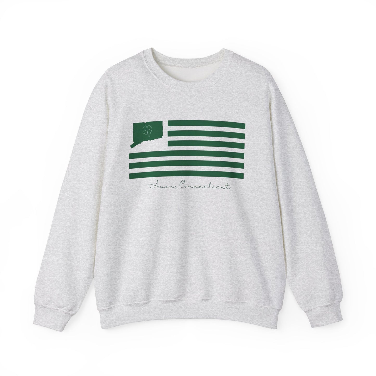 Avon Connecticut St Patrick’s Day Flag Unisex Heavy Blend™ Crewneck Sweatshirt