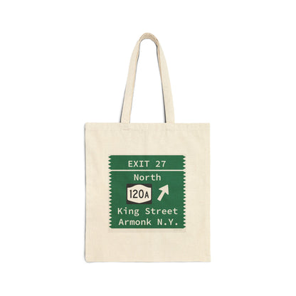Vintage Merritt Parkway Exit 27 Sign Cotton Canvas Tote Bag