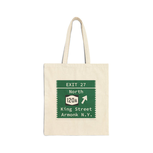 Vintage Merritt Parkway Exit 27 Sign Cotton Canvas Tote Bag