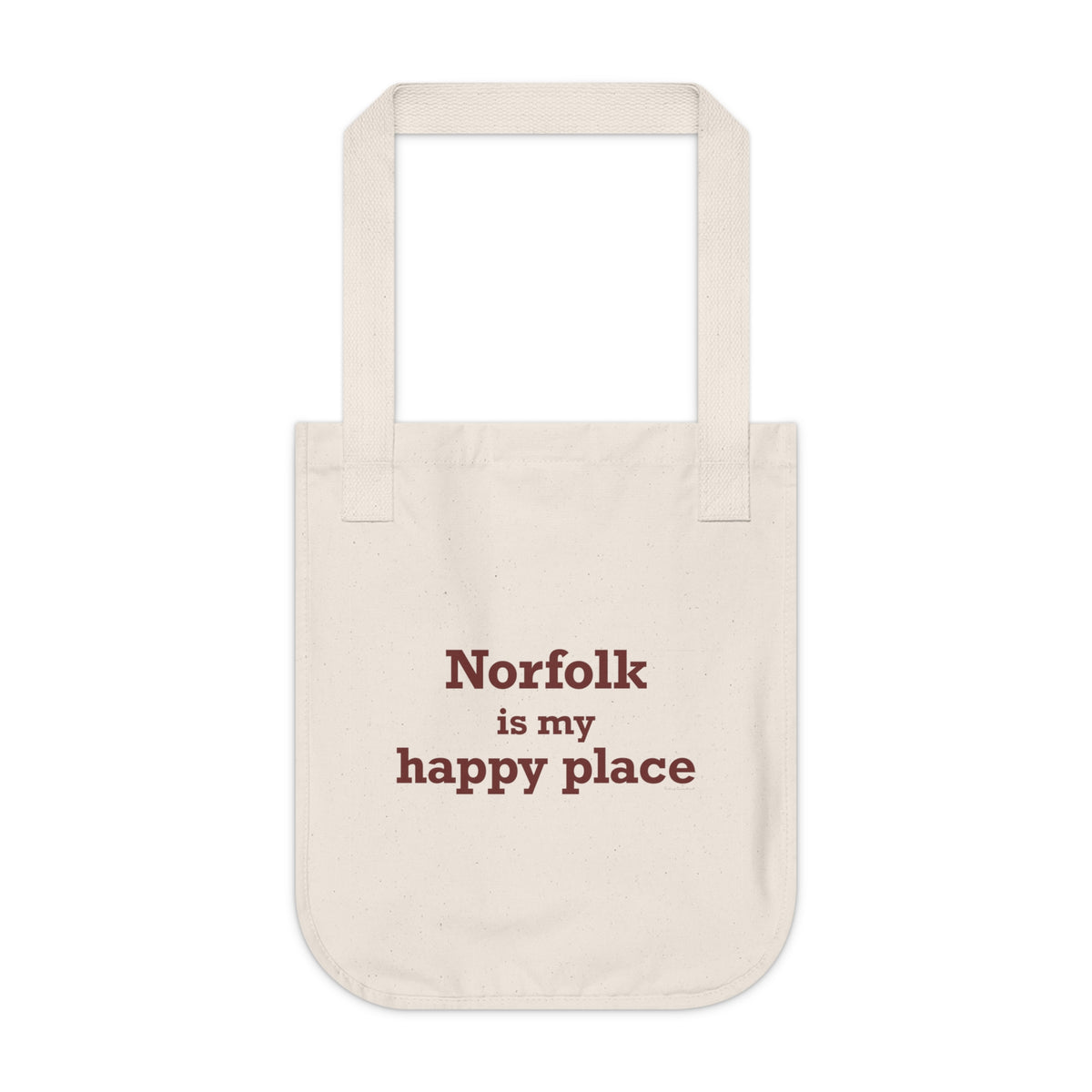 Norfolk is My Happy Place Organic Canvas Tote Bag