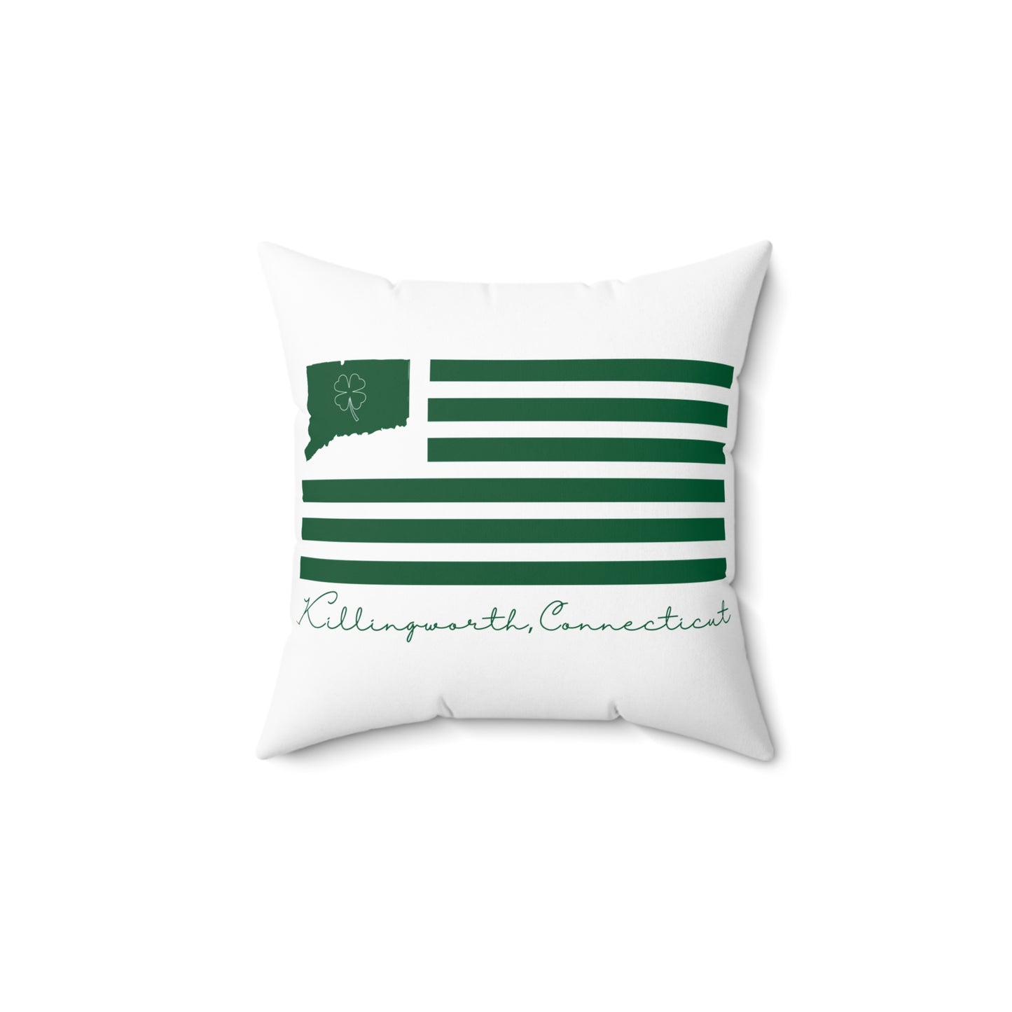 Killingworth Connecticut St. Patrick’s Day Flag Spun Polyester Square Pillow