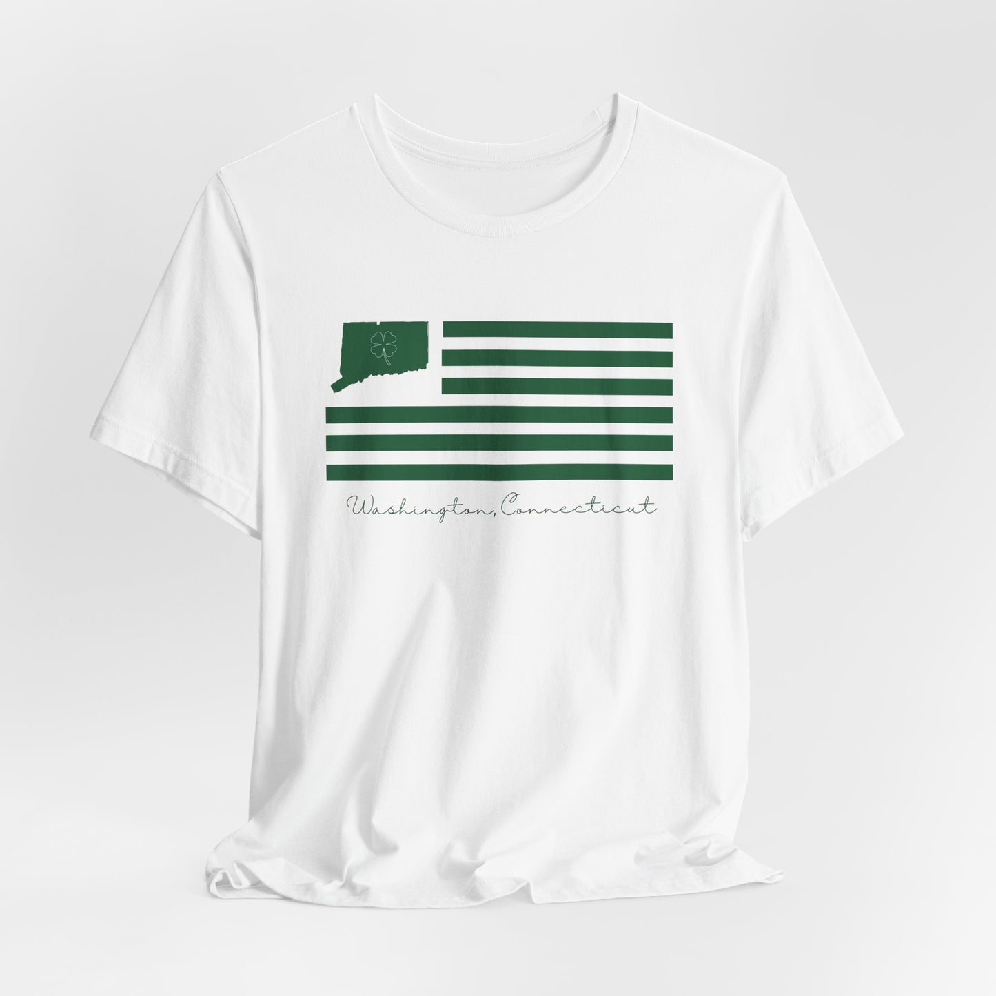 Washington Connecticut St. Patrick’s Day Flag Unisex Jersey Short Sleeve T-Shirt