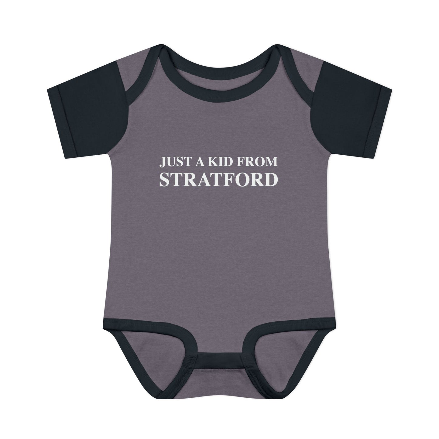 Just a kid from Stratford Infant Baby Rib Bodysuit