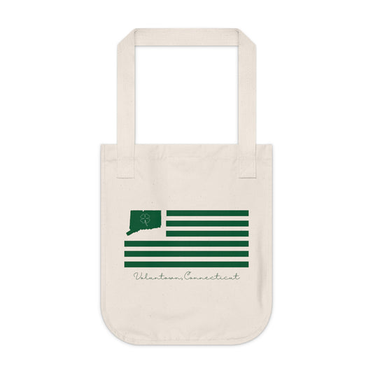 Voluntown Connecticut St. Patrick’s Day Flag Organic Canvas Tote Bag