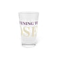 Just a kid listening to Goose - Cream & Purple Pint Glass, 16oz