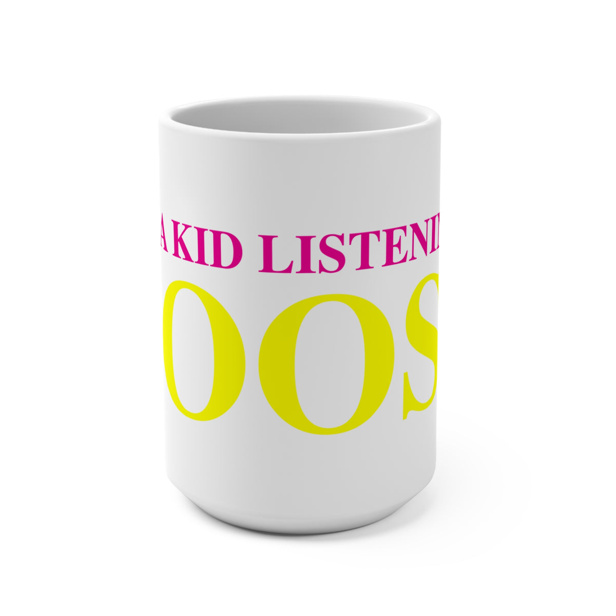 Just a kid listening to Goose - Yellow & Pink Mug 15oz