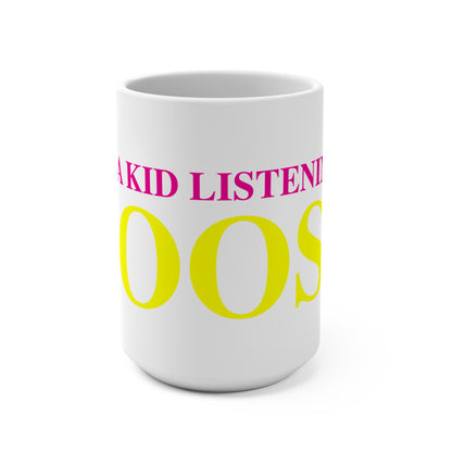 Just a kid listening to Goose - Yellow & Pink Mug 15oz