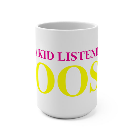 Just a kid listening to Goose - Yellow & Pink Mug 15oz