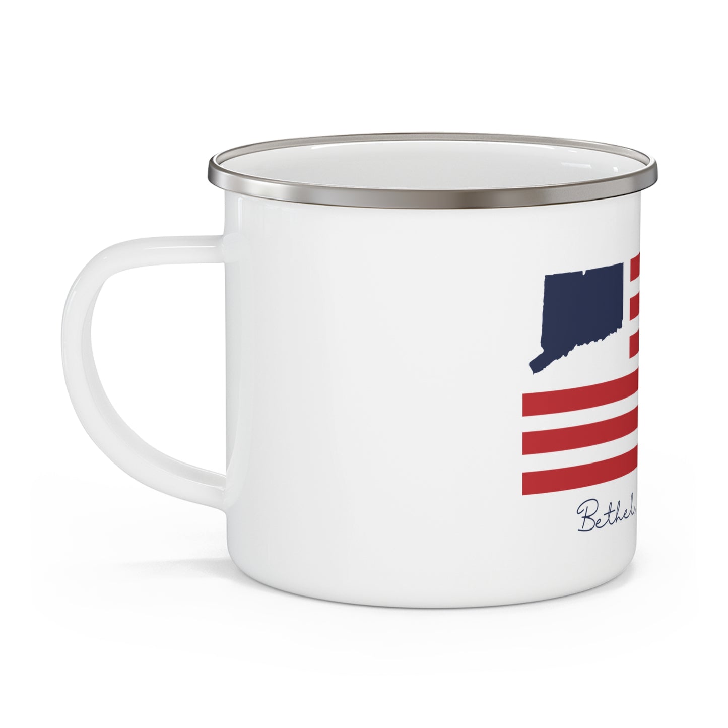 Bethel Connecticut Flag Enamel Camping Mug