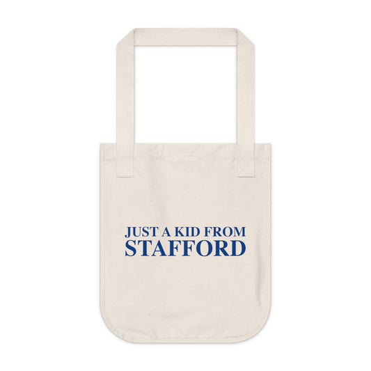 Just a kid from Stafford Organic Canvas Tote Bag