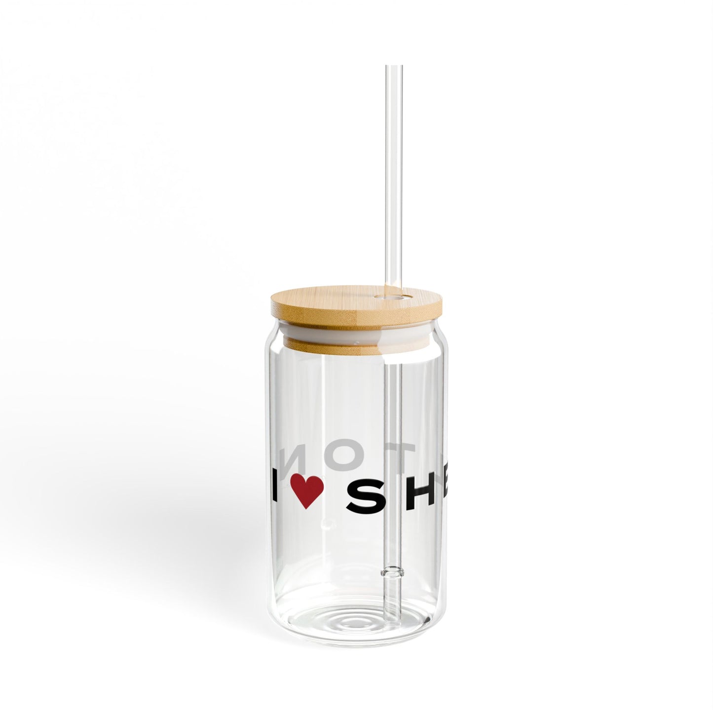 Shelton Vision Glass Can with Straw and Lid, 16oz