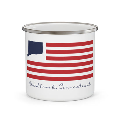 Westbrook Connecticut Flag Enamel Camping Mug