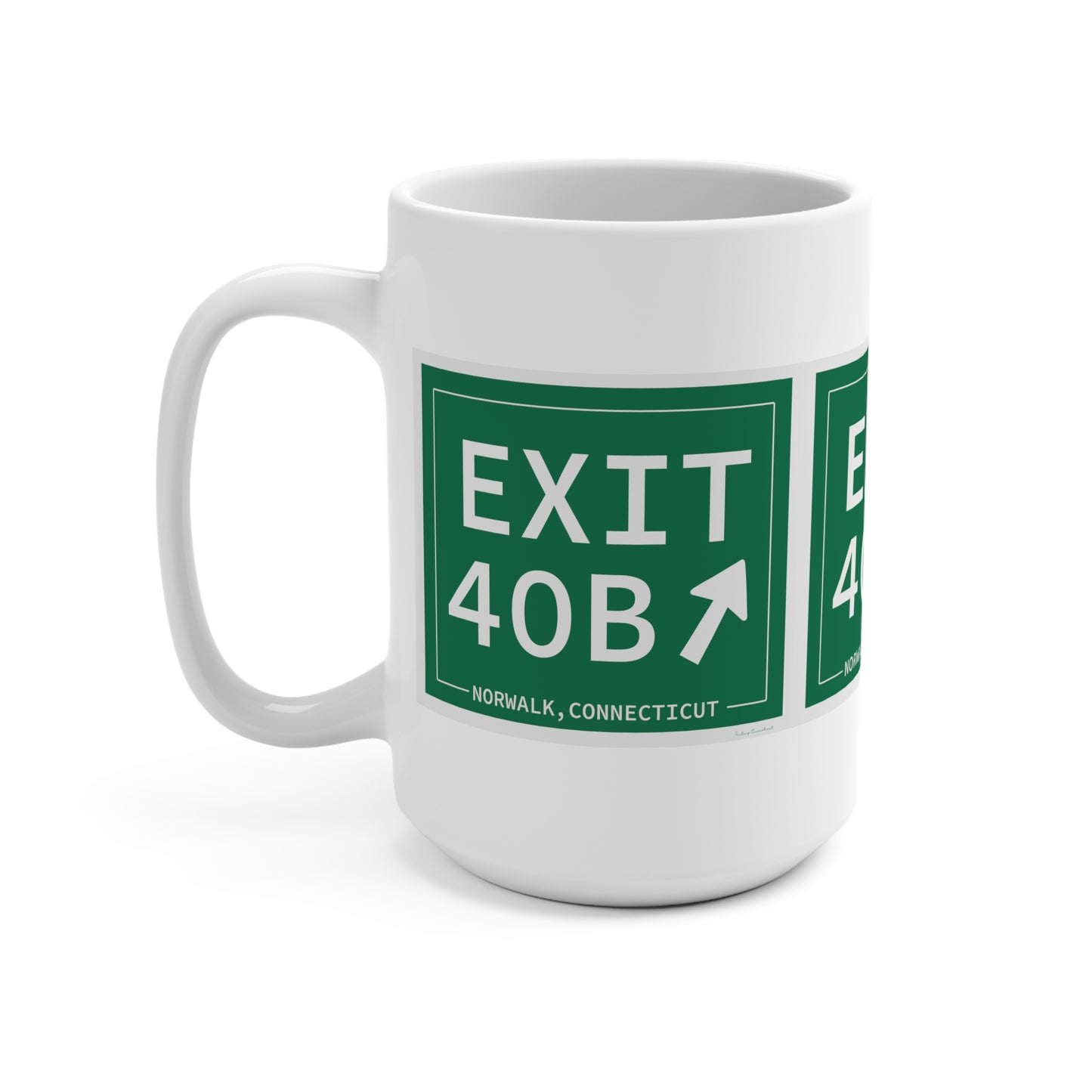 Vintage Exit 40B Merritt Parkway Sign Mug 15oz