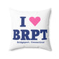 I Heart BRPT Spun Polyester Square Pillow