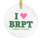 I Heart BRPT Glass Ornaments