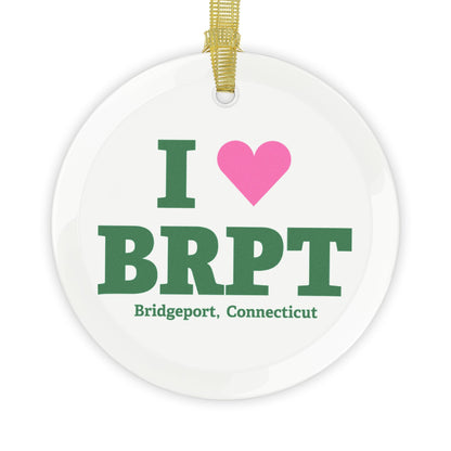 I Heart BRPT Glass Ornaments