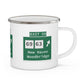 Vintage WCP Exit 59 Sign Enamel Camping Mug