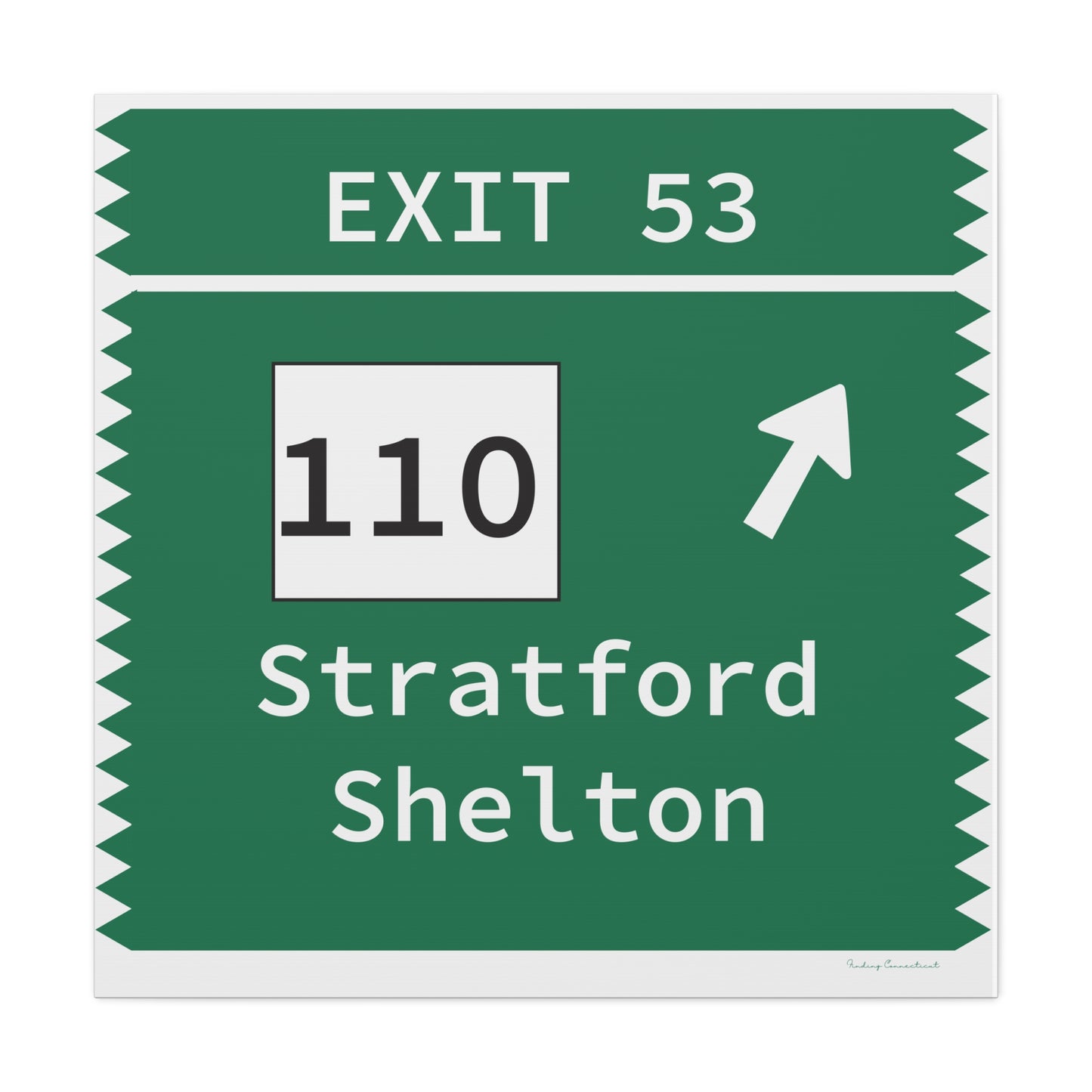 Vintage Merritt Parkway Exit 53 Sign Matte Canvas, Stretched, 1.25"