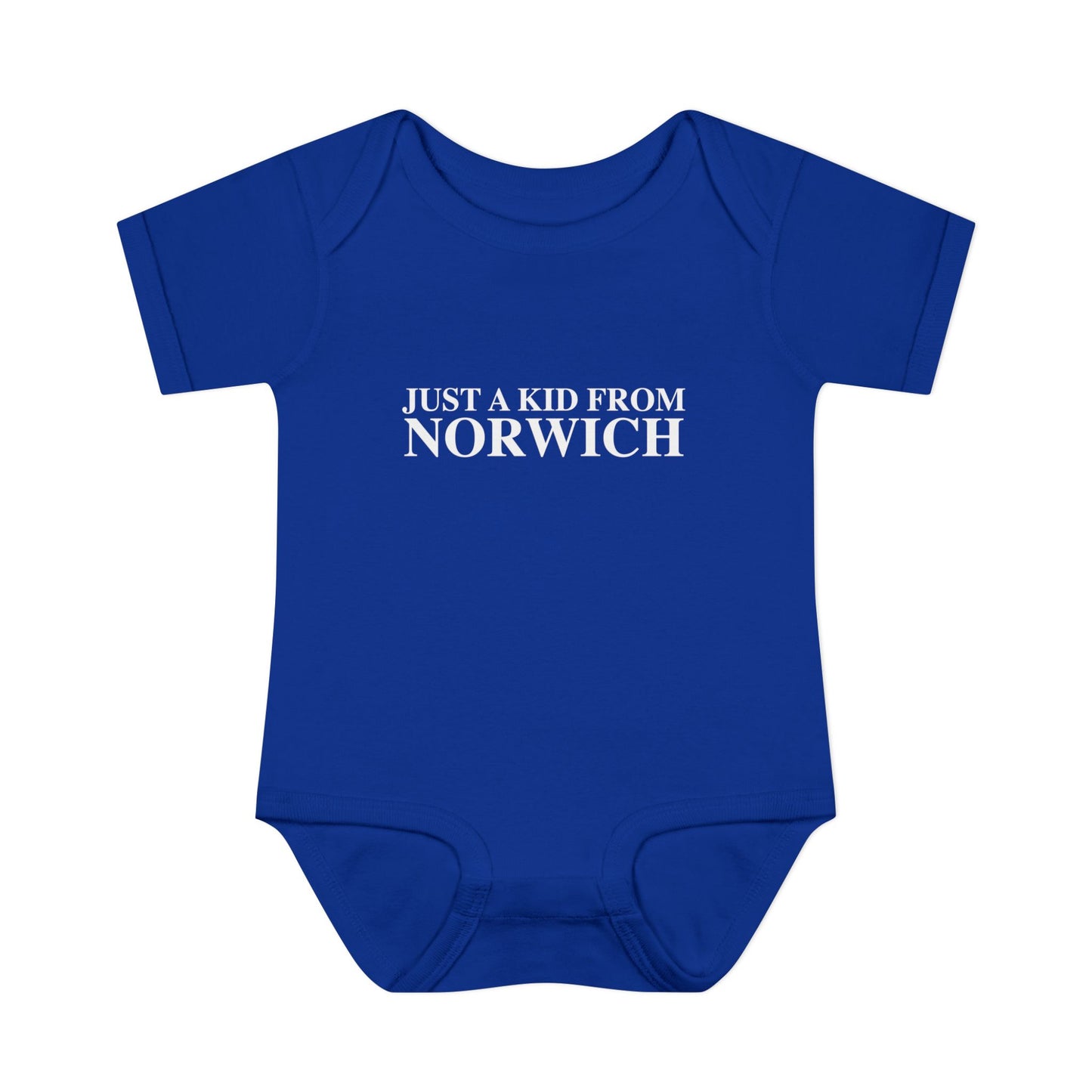 Just a kid from Norwich Infant Baby Rib Bodysuit