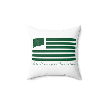 North Stonington Connecticut St. Patrick’s Day Flag Spun Polyester Square Pillow